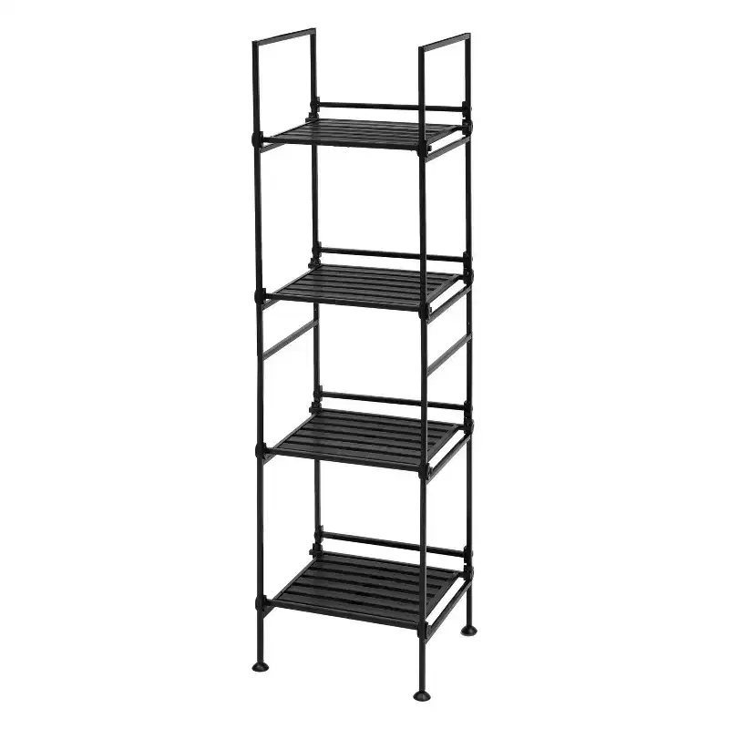 4-Tier Resin Ebonize Square Shelf