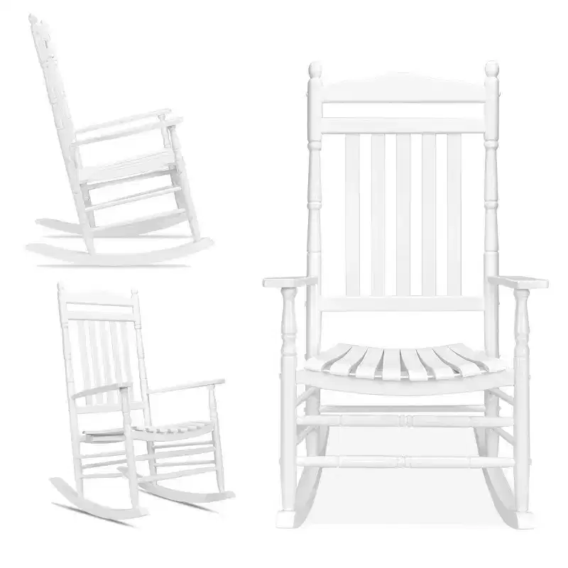 Karl Home | 27 in. Elegant Solid Wood Patio Rocking Chair