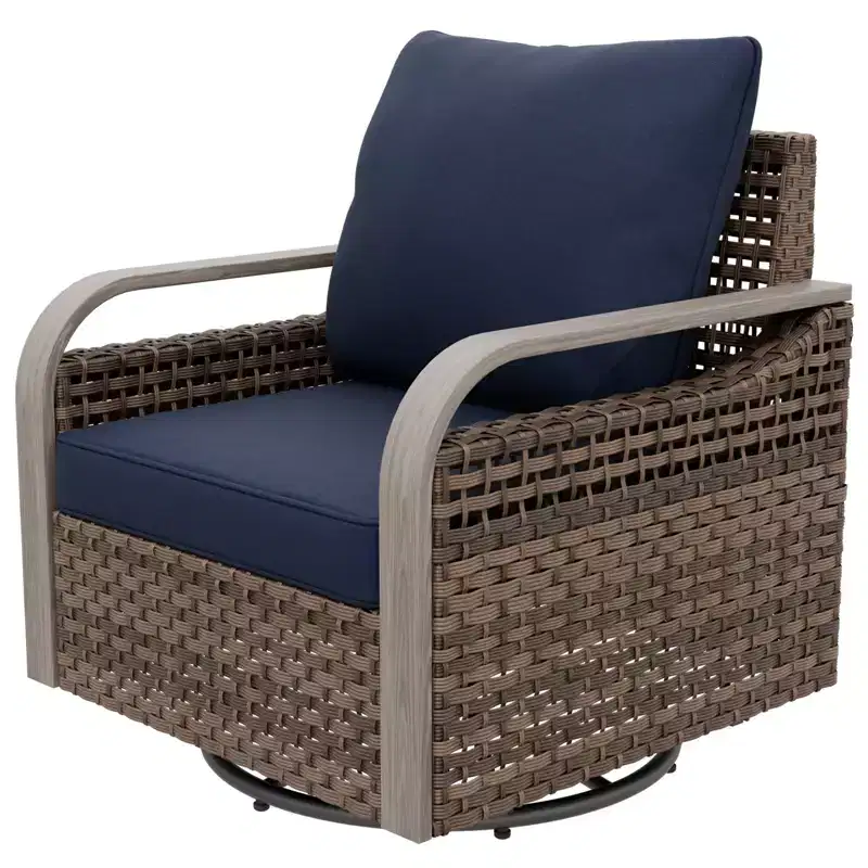 EAGLE PEAK Rocking Chair, Swivel Rocker, Rattan Patio Furniture, 1 Chair