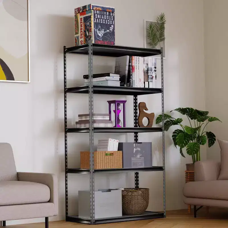 Atlas Shelving 5-Tier 36"x18"x72" 4000lbs Steel Boltless Shelving with laminate Deck Dark Gray
