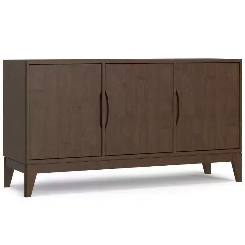 WyndenHall Pearson 3 Door Sideboard Buffet / Storage Cabinet Walnut Brown