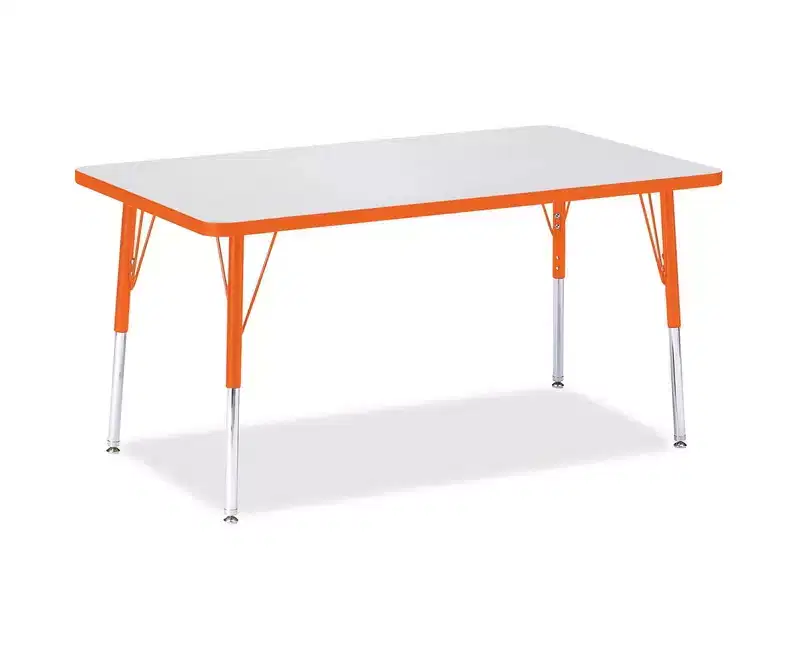 Adult Height Color Edge Rectangle Table (30 x 48) in Orange