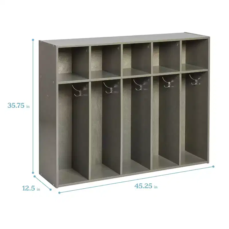 5-Section Kids Coat Locker with Cubby Storage | 45