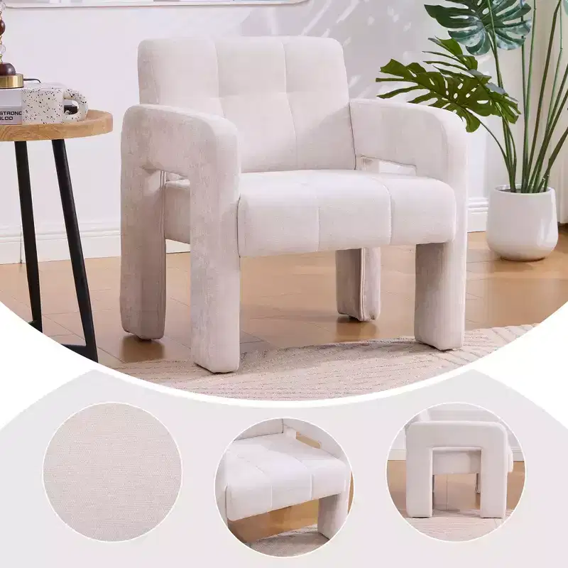 TUYOHW Modern Accent Armchair,Chenille Upholstered Single Sofa Chair with Padded Armrests,Lounge Chair Living Room,Bedroom,Office,500 lbs Capacity