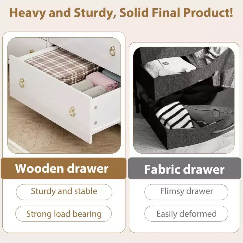 4-Drawer Tall Dresser - 37 Bedroom Chest for Closet, Nursery, Living Room & Hallway Storage
