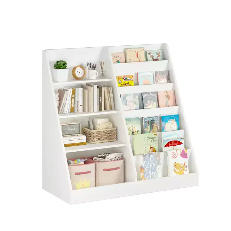 Homy Casa Kids Bookshelf and Toy Storage Organizer with Open Shelves, White
