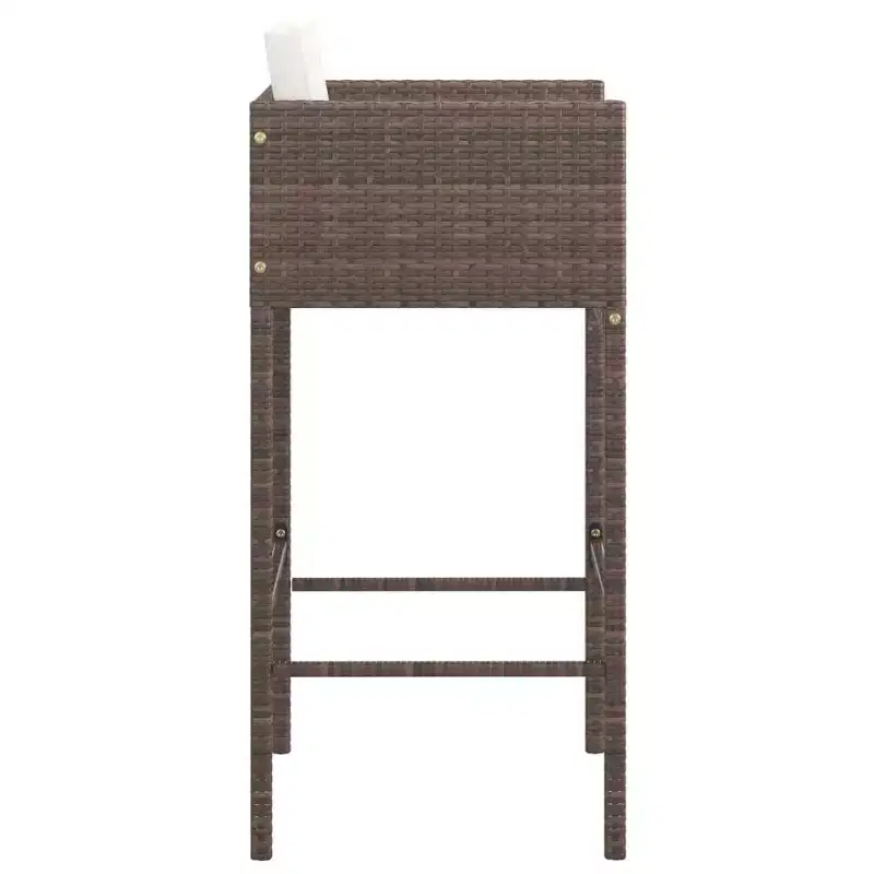 vidaXL Bar Stool Set of 4 Poly Rattan, Powder-Coated Steel