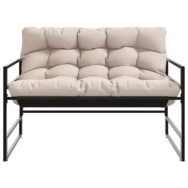 Garden Bench with Cushion in Taupe