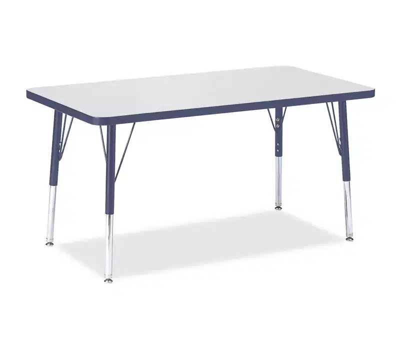 Berries Elementary Height Color Top Rectangle Table (24 x 36) in Blue