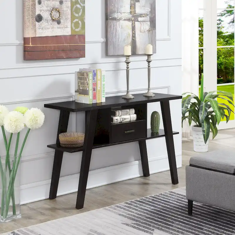 Newport Mike W 1 Drawer Console Table with Shelves