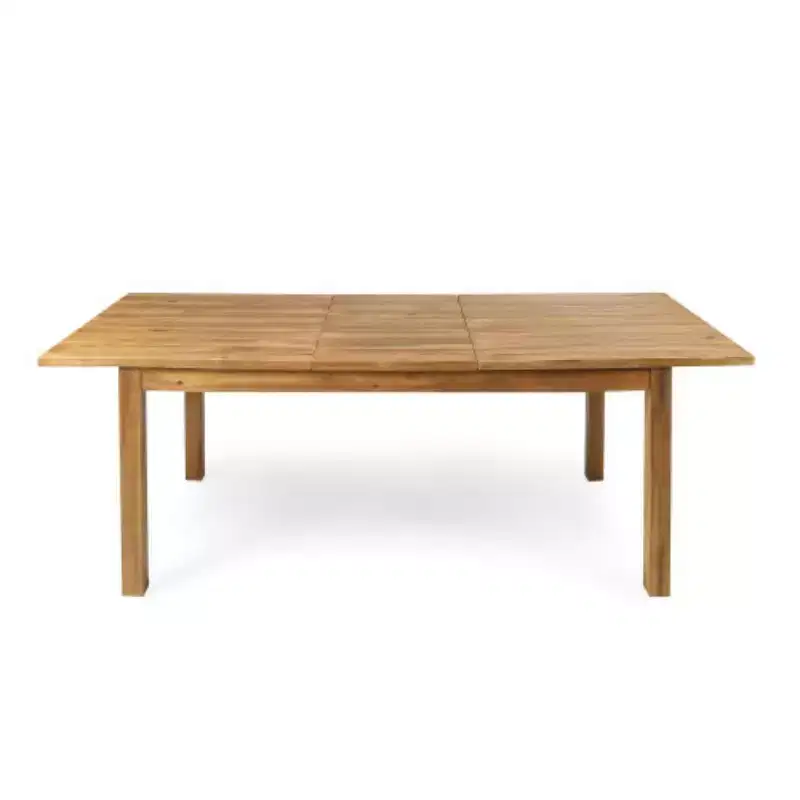 7PCS Outdoor Patio Dining Set, Acacia Wood Extendable Dining Table with 6 Cushioned Chairs, Outdoor Dining Furniture for Backyard-Panipeachy