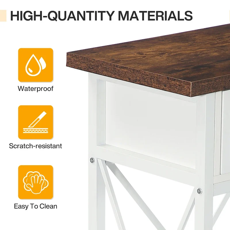 70.8 Farmhouse Console Table with 3 Drawers