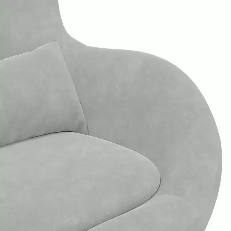 Egg Chair with Footstool Velvet