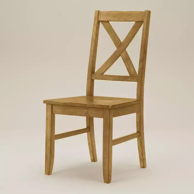 Solid Wood Cross-Back Dining Chair of 18.5 W x 21.4 D x 38.4 H