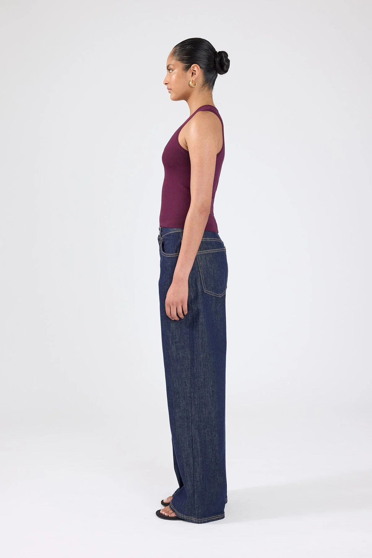 Knit Racer Top Plum