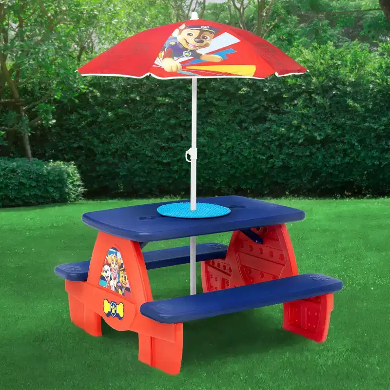 Delta Children PAW Patrol Kids Activity Picnic Table with Umbrella