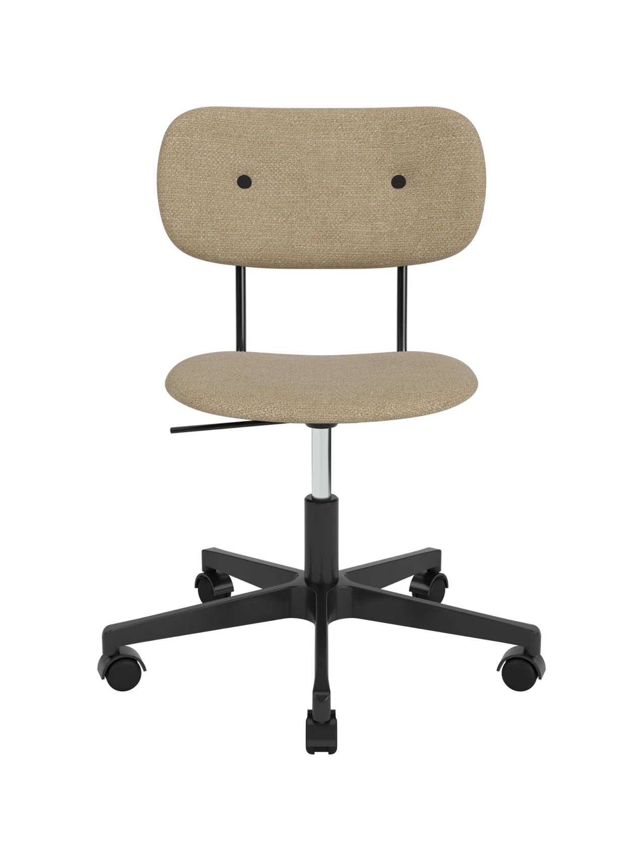 Fully Upholstered Task Chair Black Swivel Base, Height-Adjustable