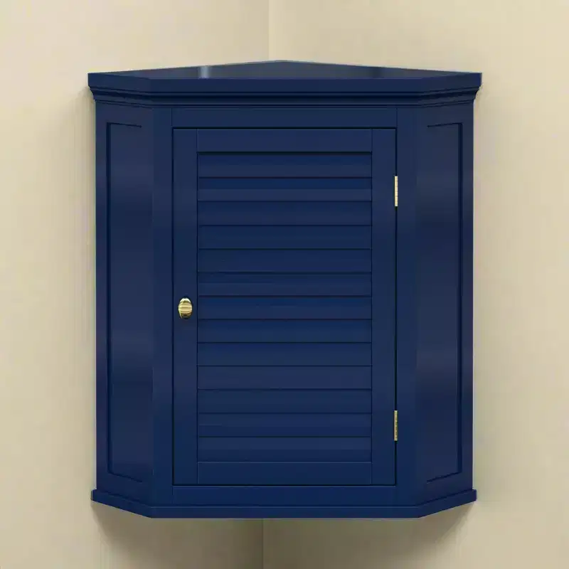 Two-Door Removable Corner Wall Cabinet, Sage Green