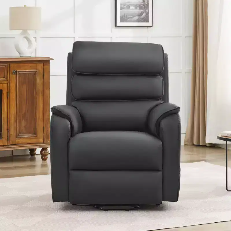 Power Lift PU Leather Electric Recliner Chairs with 2 Side Pockets, Lift Massage Chair with 8-Point Massage