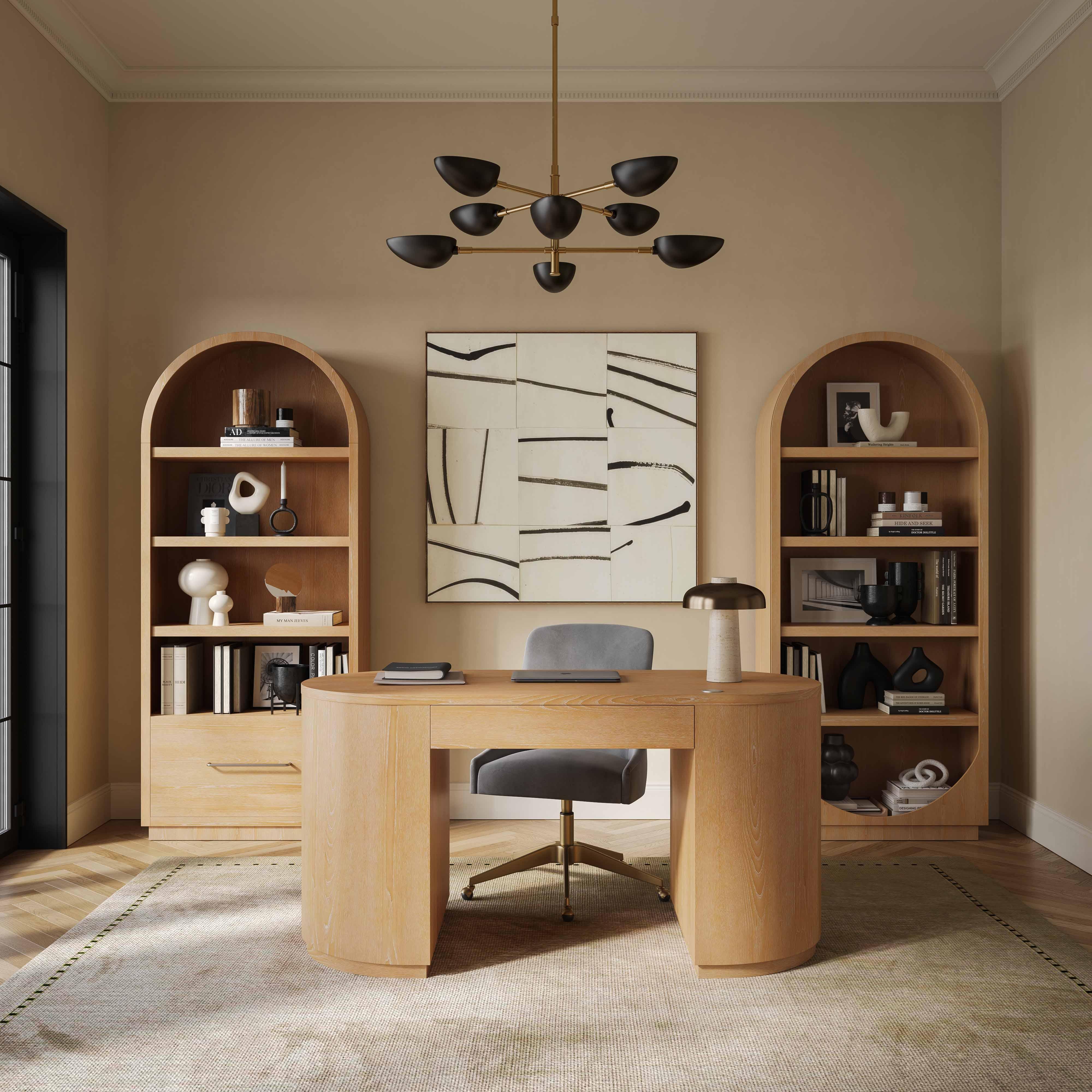 64 Wood Executive Desk With Storage