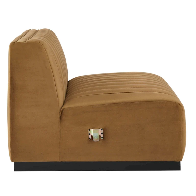 Channel Tufted Velvet Upholstered Sofa