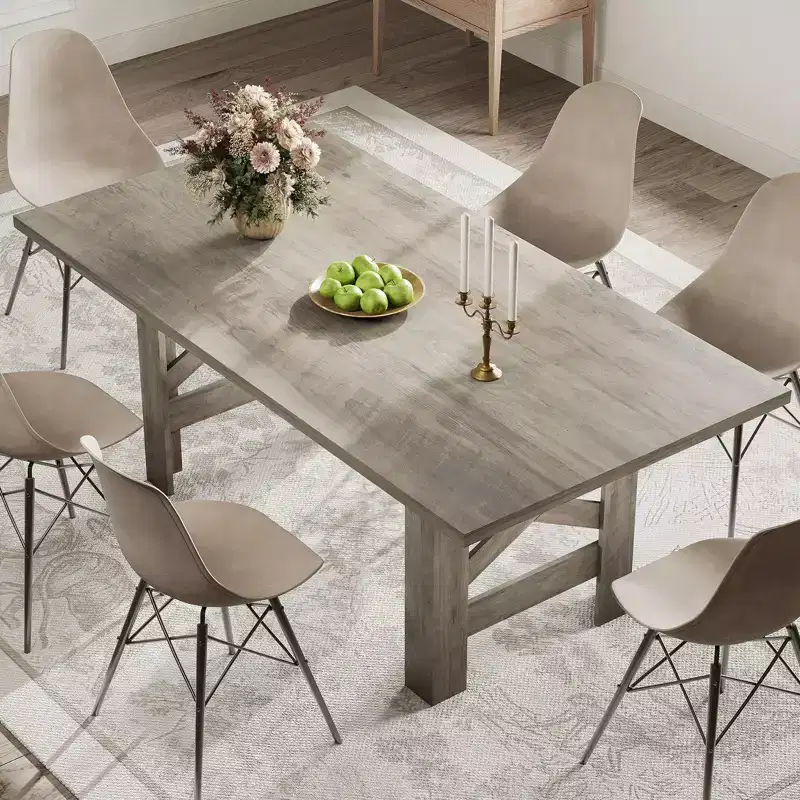 71 Long Large Wooden Farmhouse Kitchen Table with Thick Sturdy Frame for Kitchen,Office