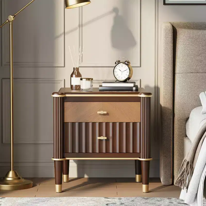 Christopher Knight Home Denka Vintage Faux Leather Upholstered 2-Drawer Nightstand