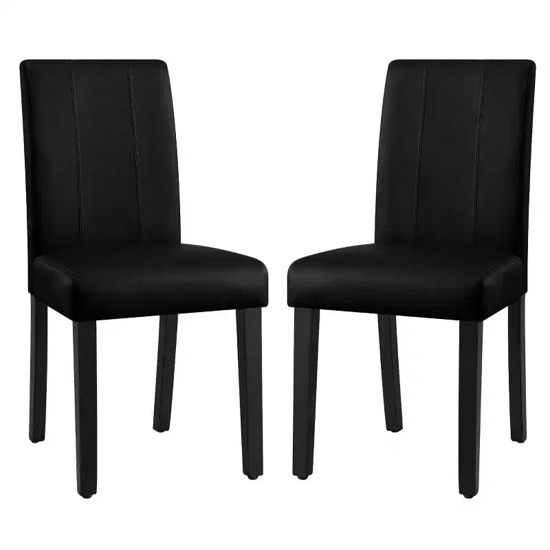 Subrtex Faux Leather Indoor Dining Chair Set Of 2, Modern Mid-Century Chairs For Home