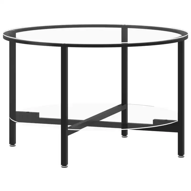 vidaXL Tea Table Accent Coffee Side End Table and Transparent Tempered Glass