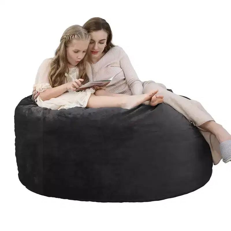 3-Foot Memory Foam Bean Bag Chair, Soft Dutch Velvet Round Sofa with Filling Included, for Adults