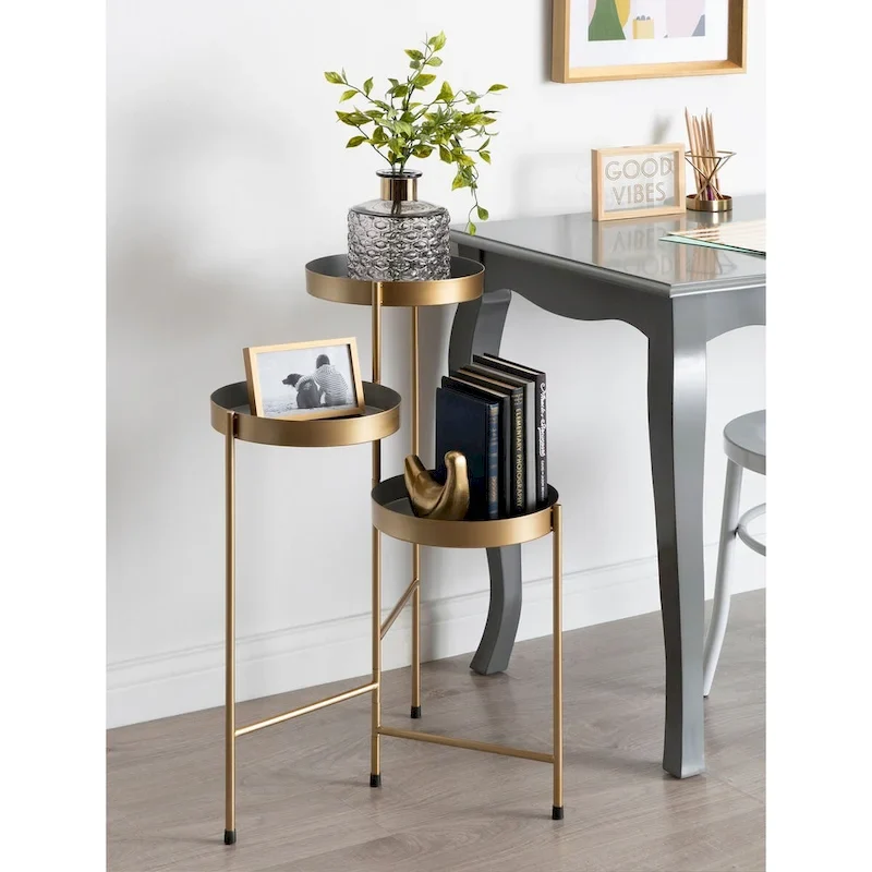 Metal 3-tier Modern Plant Stand - 16x21x30