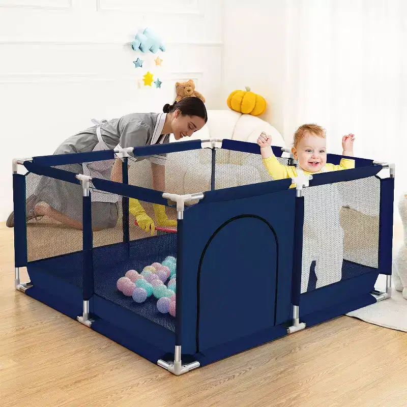 50x50 4-Panel Baby Playpen - Spacious & Secure Portable Playard
