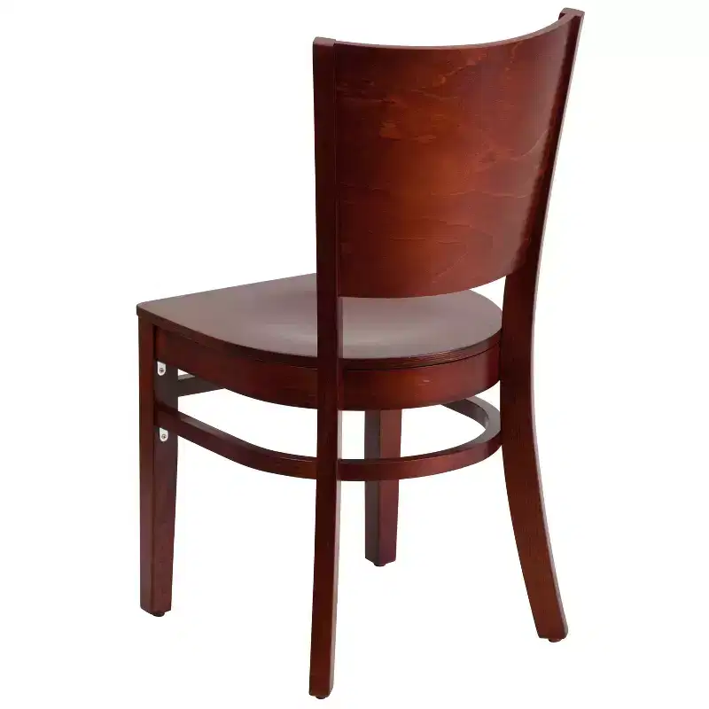 2 Pack Solid Back Wooden Restaurant Chair