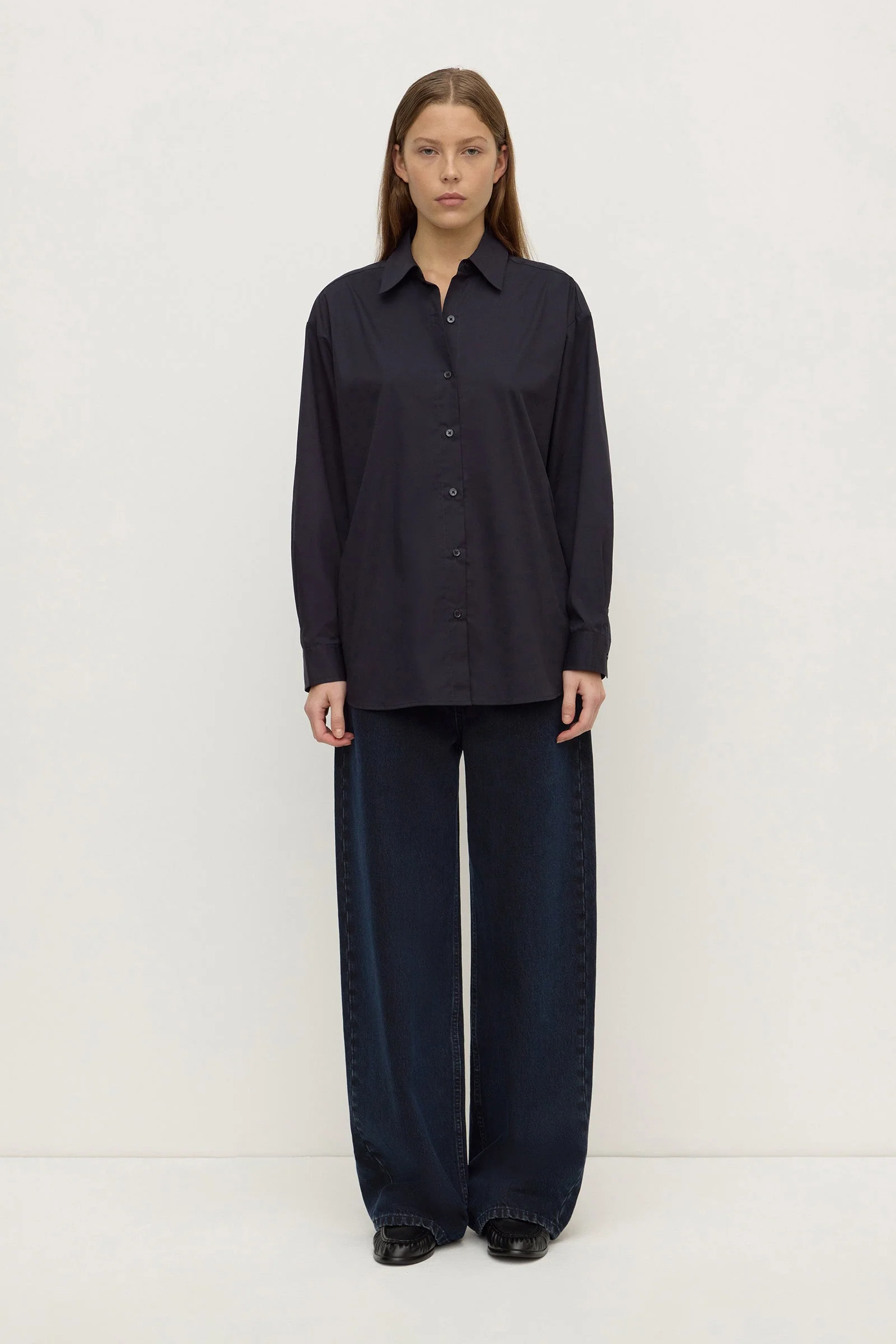True Navy Cotton Poplin Shirt