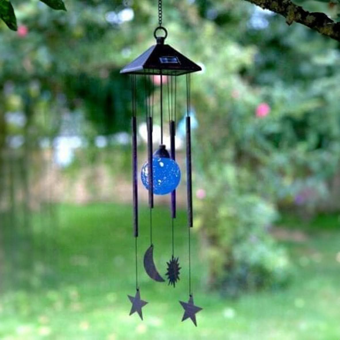 Sun Moon & Star Wind Chimes With LED Lights