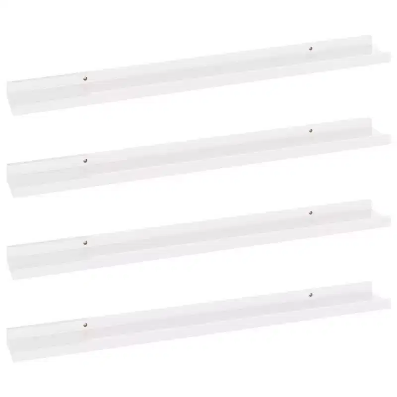 Wall Shelf Set of 4 High gloss white MDF