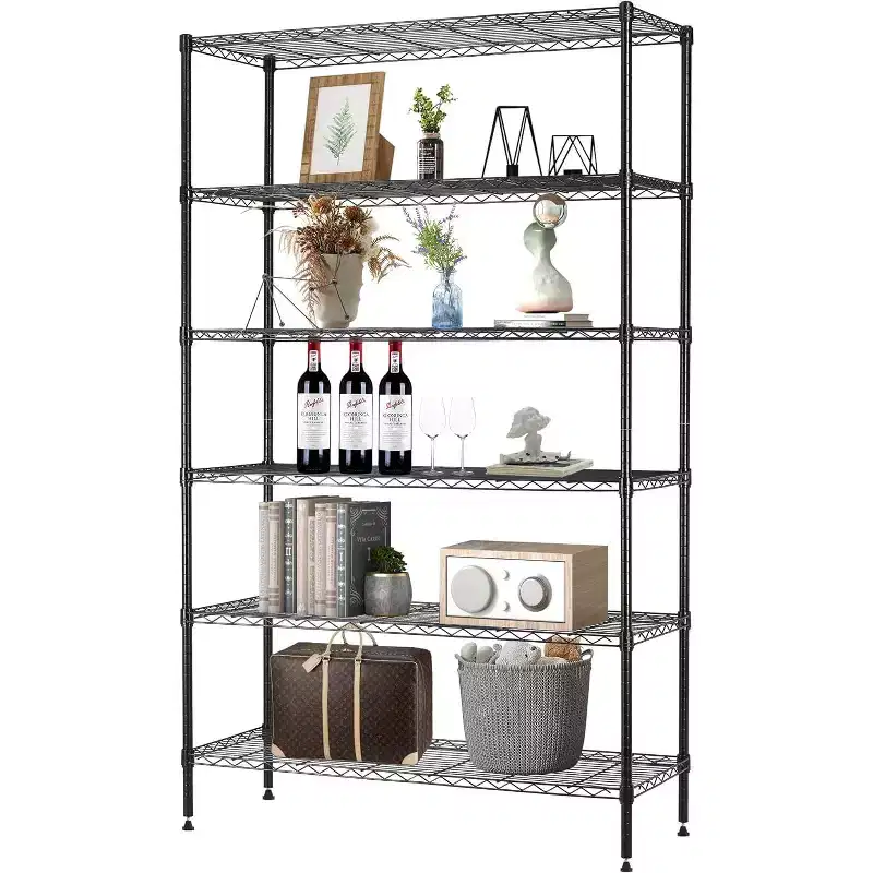 FDW Wire Shelving Unit Heavy Duty Storage Rack Metal Shelf Garage Organizer Wire Rack,Black