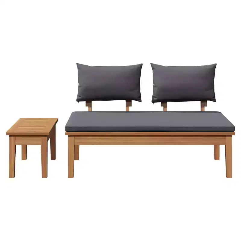 vidaXL Garden Bench 2 pcs Solid Teak wood