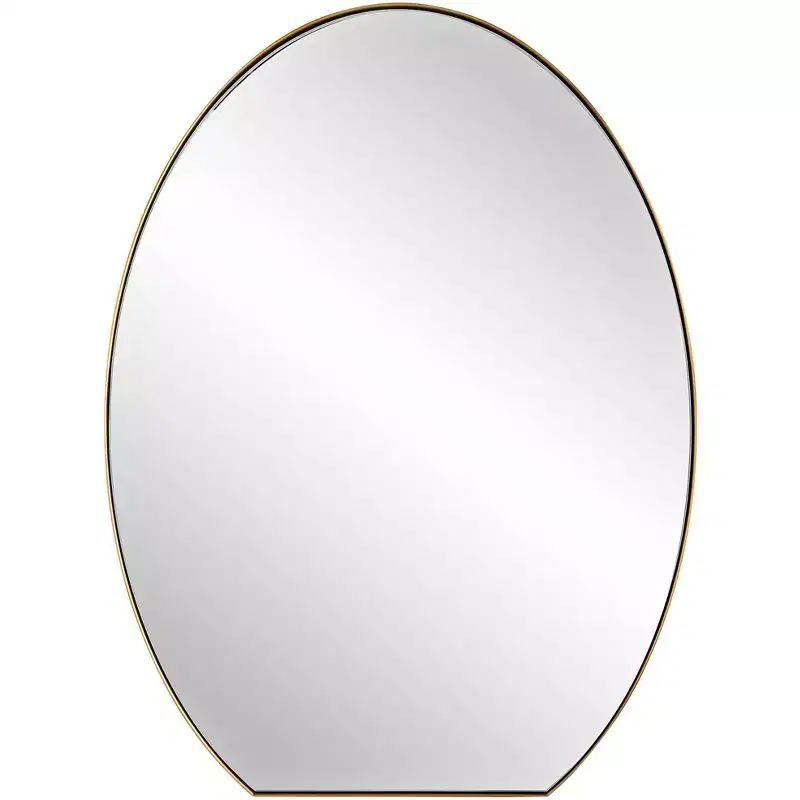 Uttermost Cabell Plated Brushed Brass 24 x 32 Oval Wall Mirror