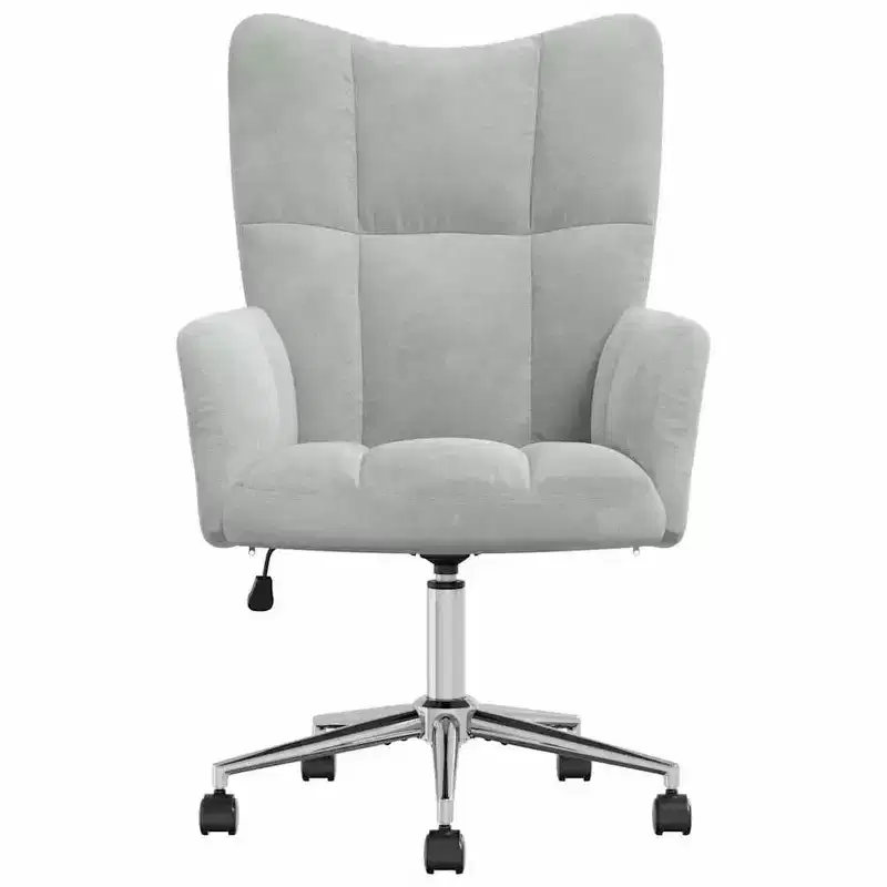 Relaxing Chair Light Gray Velvet