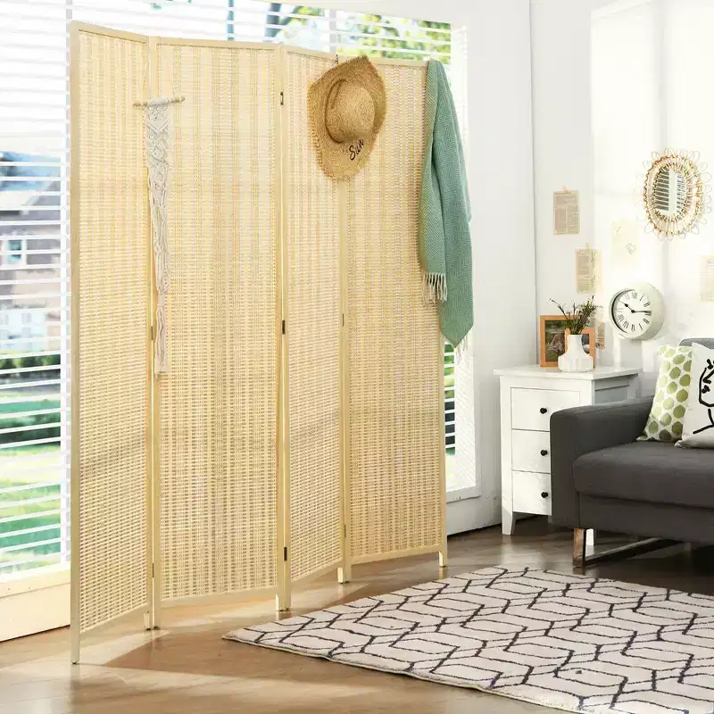 Costway 4 Panel Room Divider Screen Portable Folding 6 ft Partition Screen
