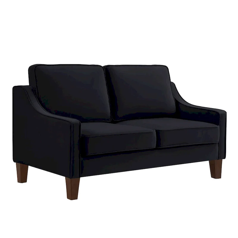 Velvet Loveseat Sofa with Square Arms, 51.5