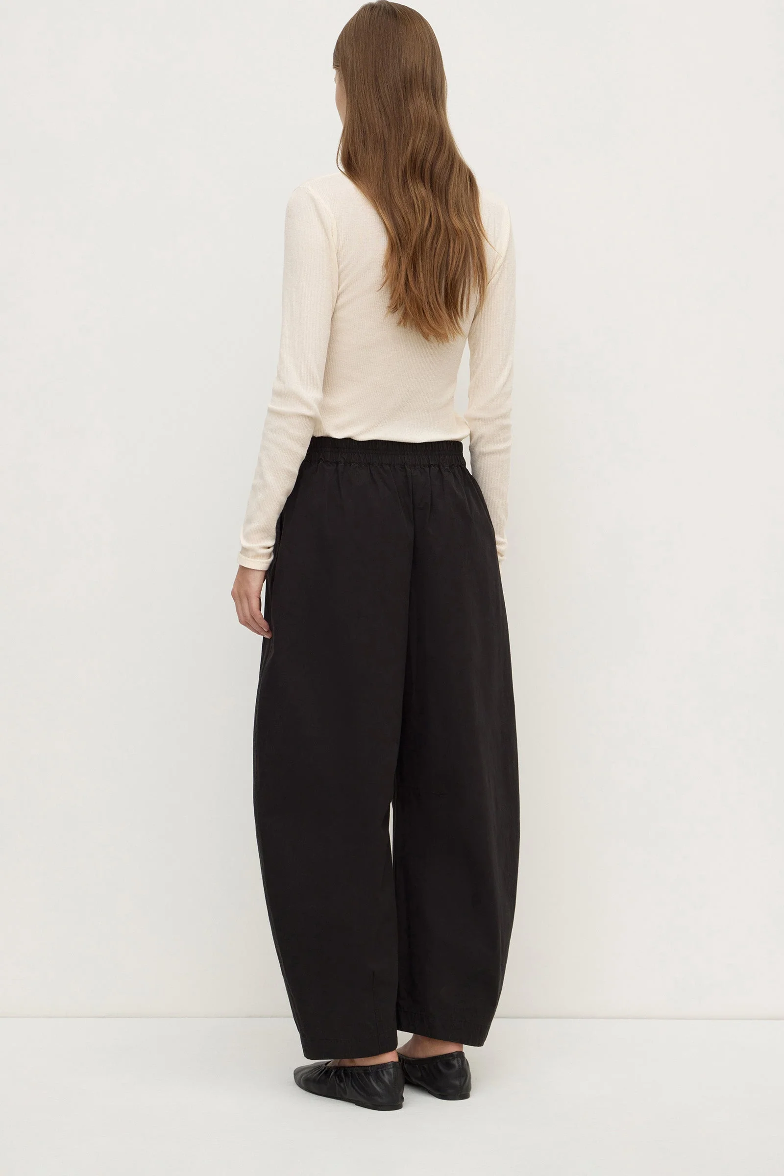 Black Cotton Voluminous Barrel Leg Pant