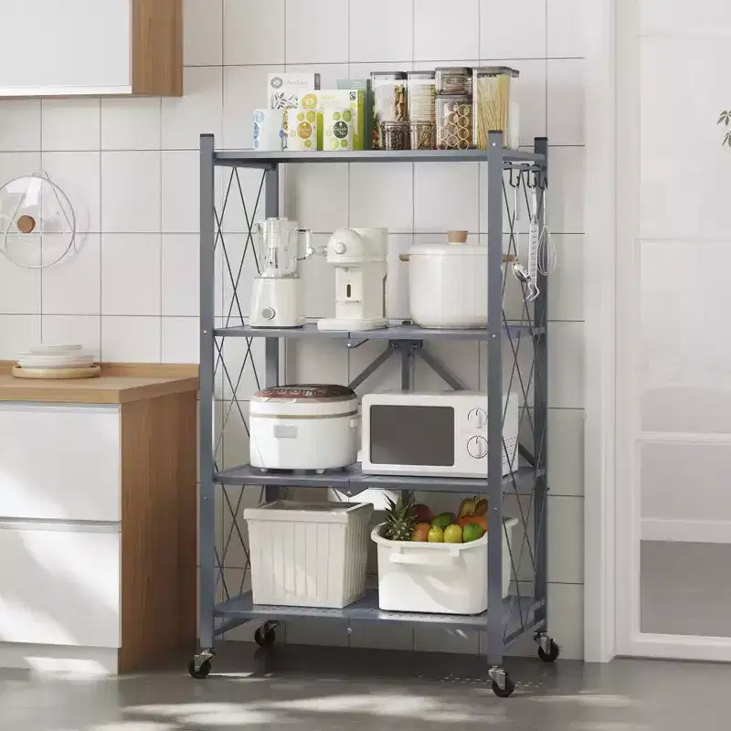 Folding 4 Shelves Gray