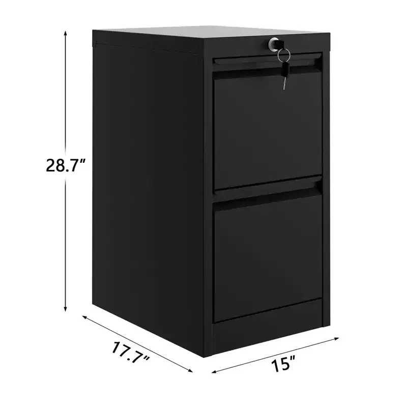 File Cabinet with 2-Drawer Lock,Vertical Metal Filing Cabinet for Letter/Legal Size Documents, File Storage for Home Office,Requires Assembly