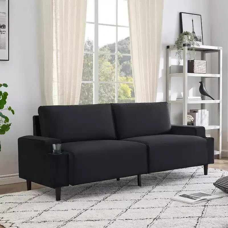 GustoWave Modern 80'' Sofa Couch - Loveseat Sofa with Cup Holders & Side Pockets, Deep Seat Sofa Couch for Living Room