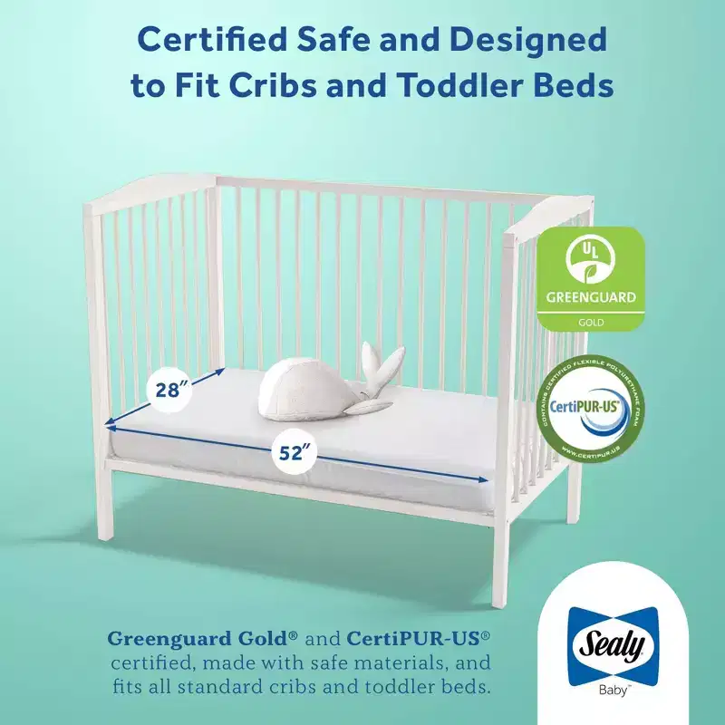 Antibacterial 2-Stage Foam Crib & Toddler Mattress, 52