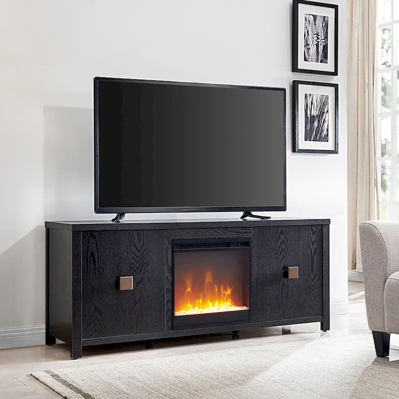 Juniper 58 TV Stand with Crystal Fireplace Insert