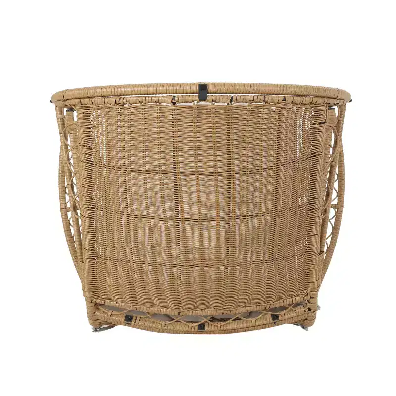 Christopher Knight Home Didier Farmhouse Iron and Faux Rattan Patio Standing with Basket Design