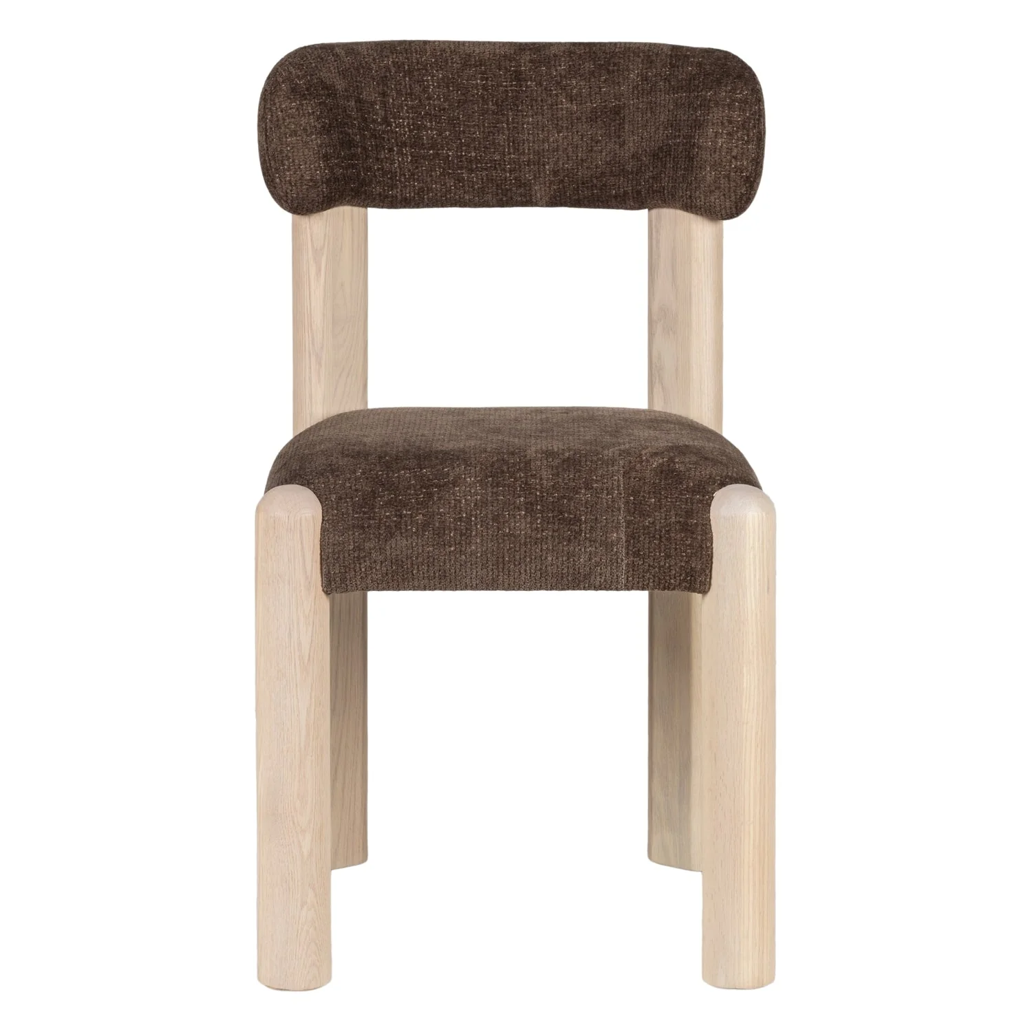 Relaxed Upholstered Timber Dining Chair with Softly Curved Seat for Everyday Dining Rooms